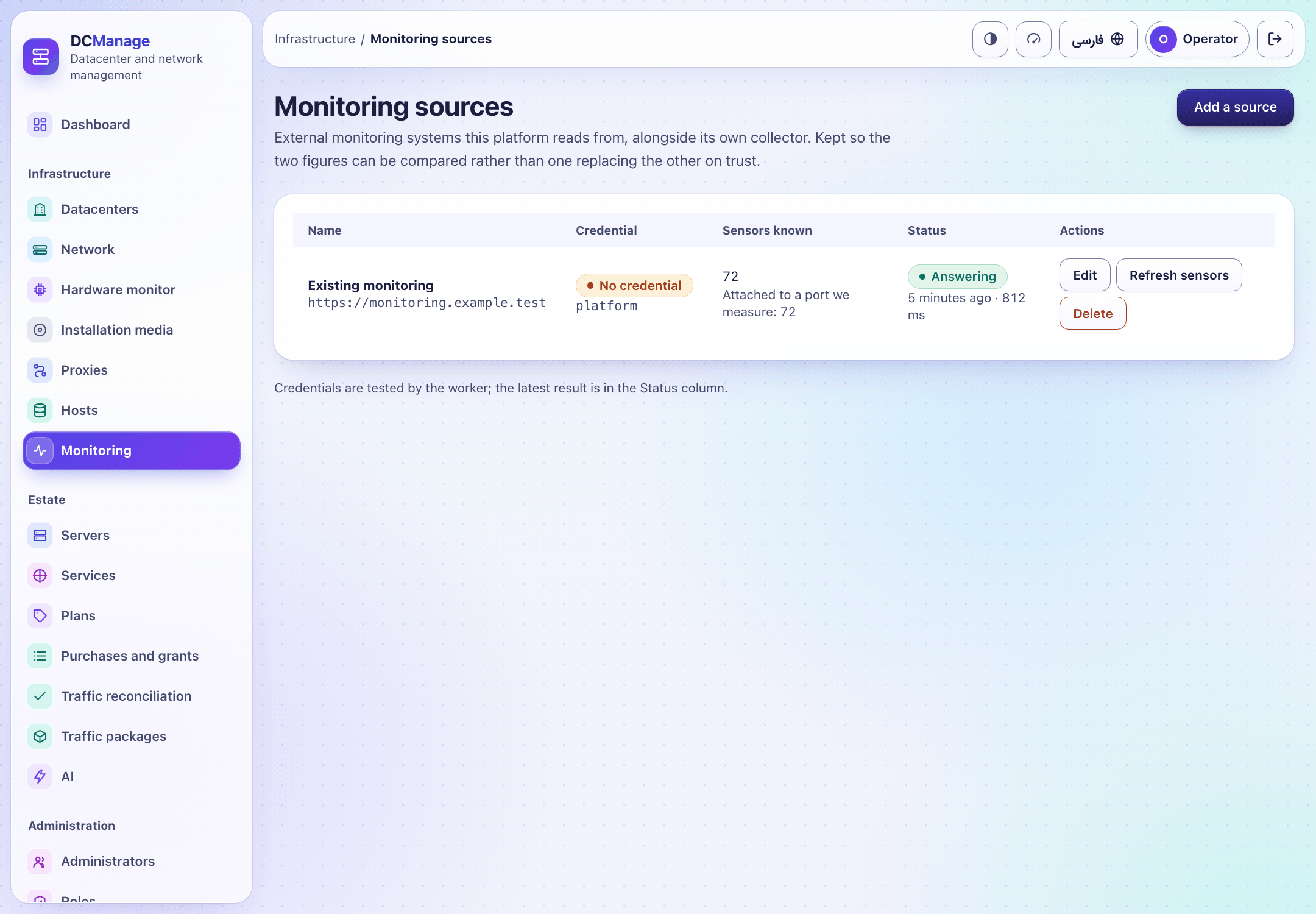 Monitoring sources